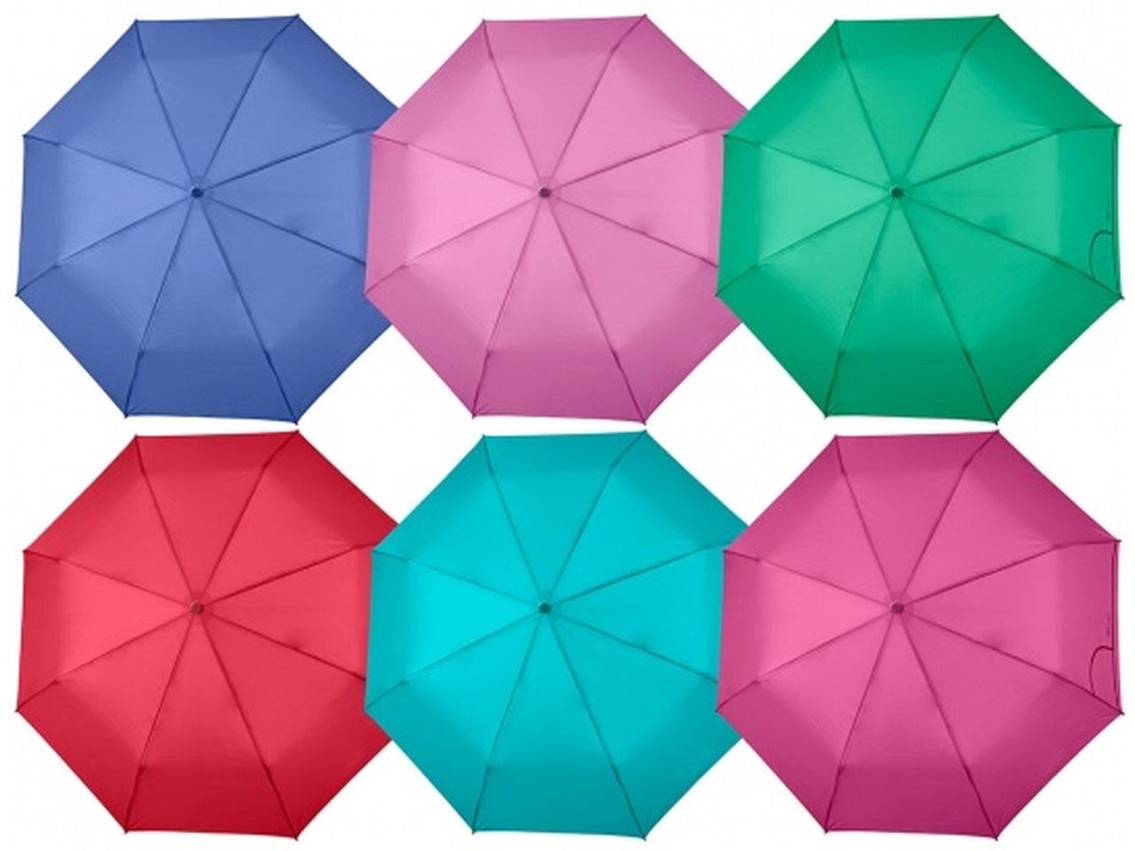 Ombrello da donna mini con apertura automatica in 6 colori assortiti tinta unita - Perletti