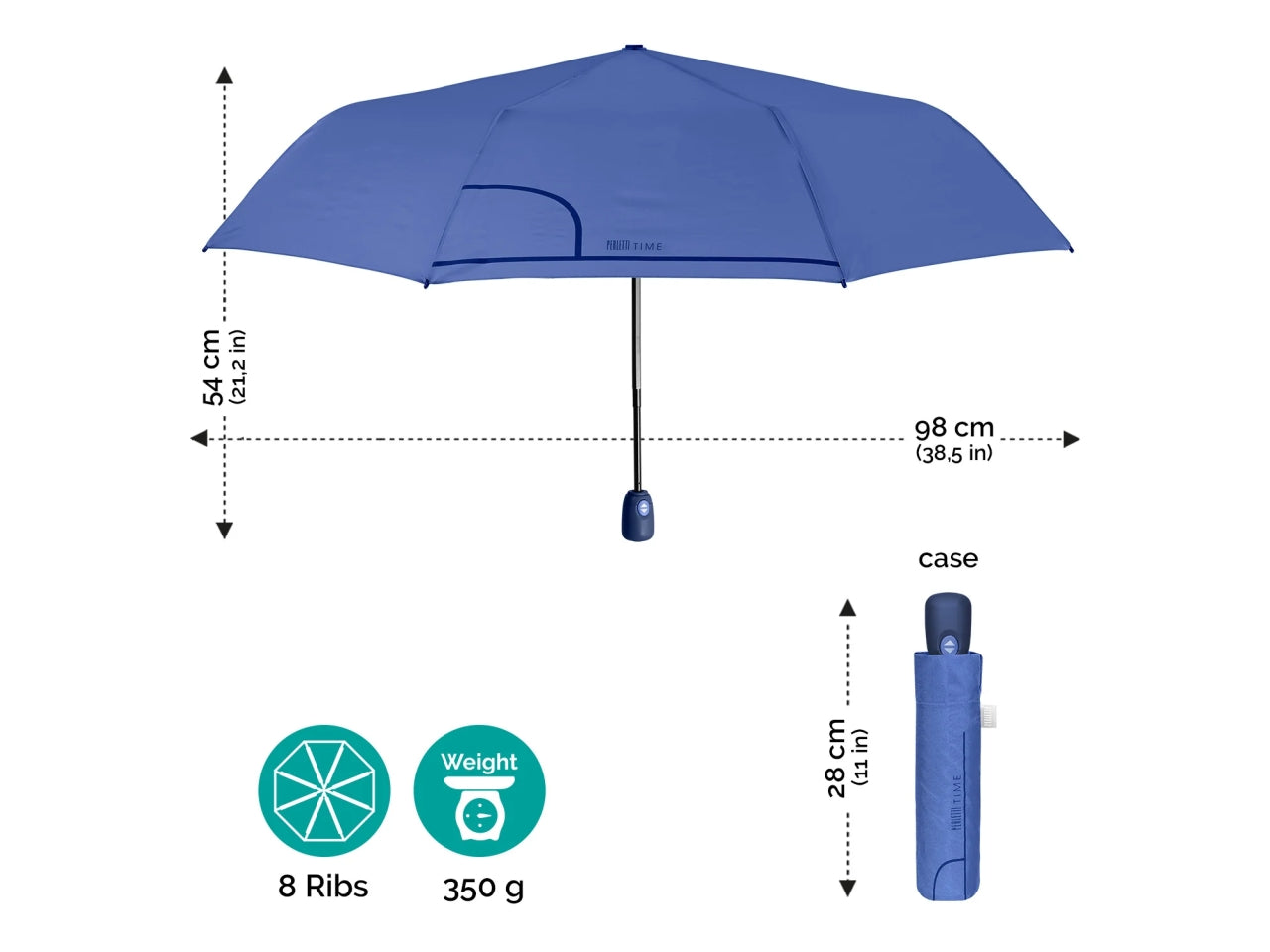 Ombrello da donna mini con apertura automatica in 6 colori assortiti tinta unita - Perletti