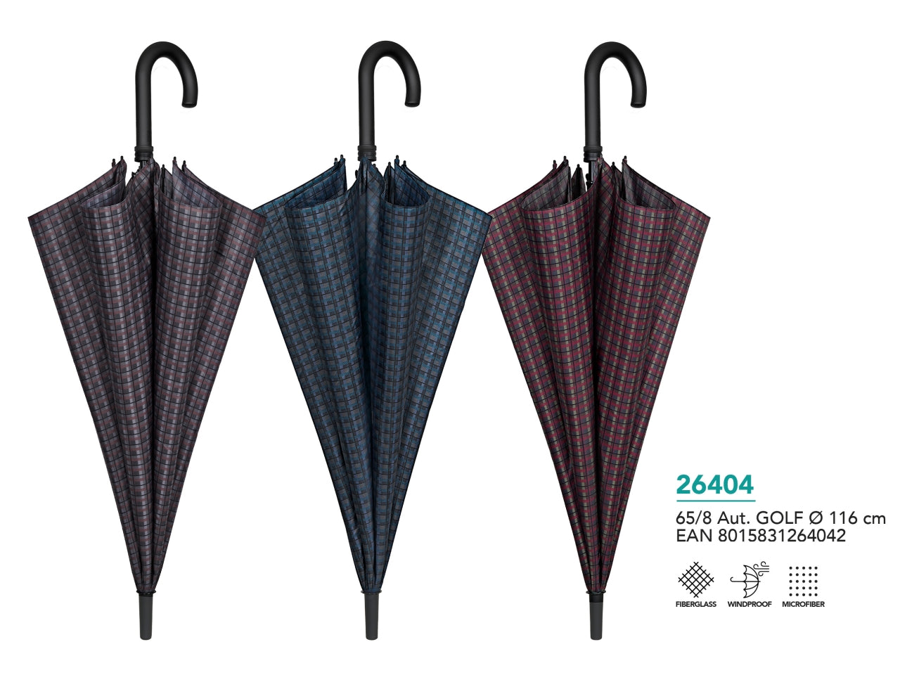 Ombrello da uomo con apertura automatica in 3 colori assortiti - Perletti