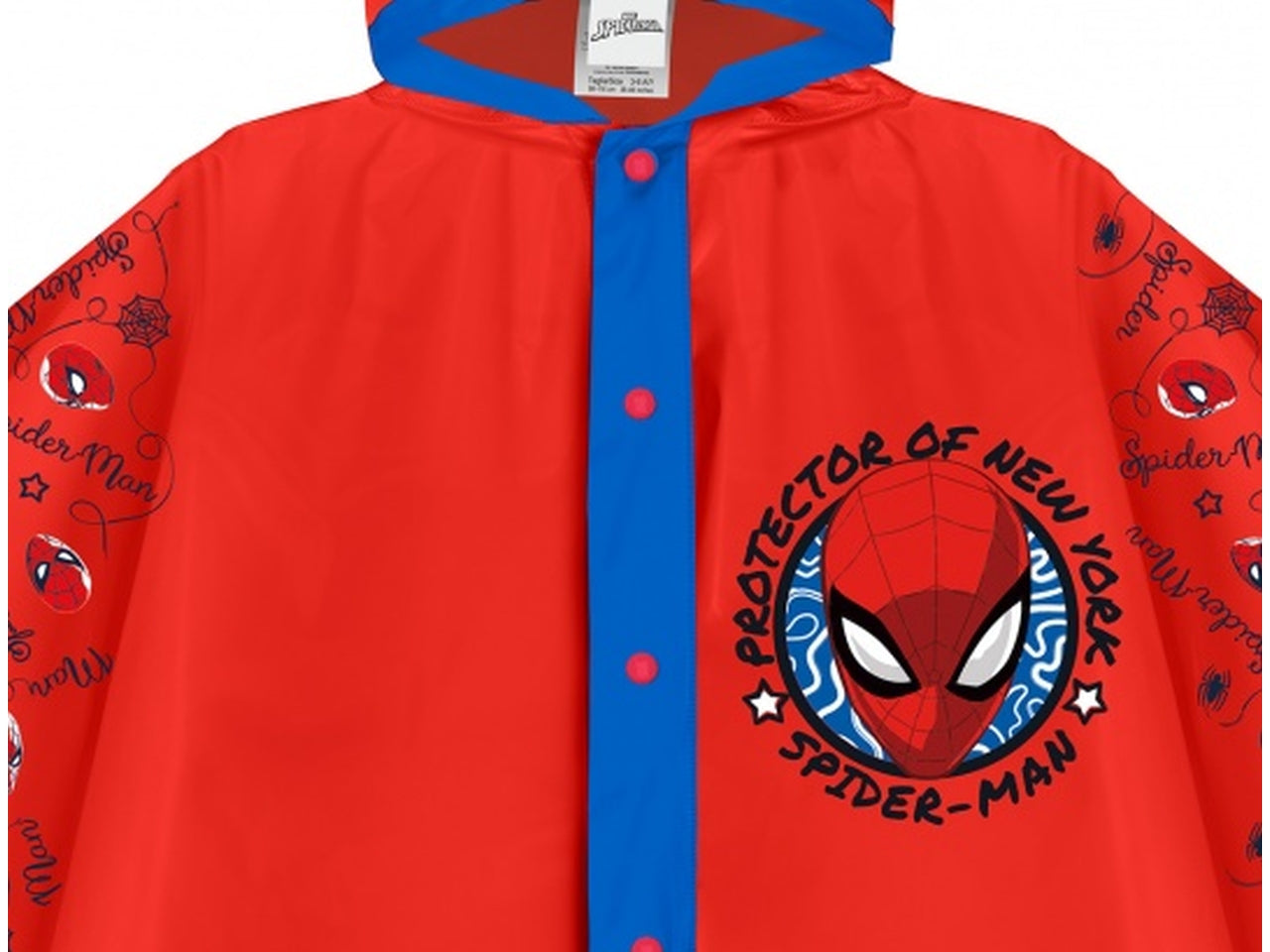 Poncho pioggia Spiderman per bambino rosso e blu in eva - Perletti