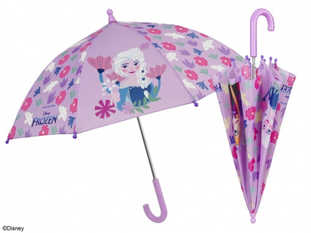 Ombrello Frozen da bambino con apertura automatica viola - Perletti