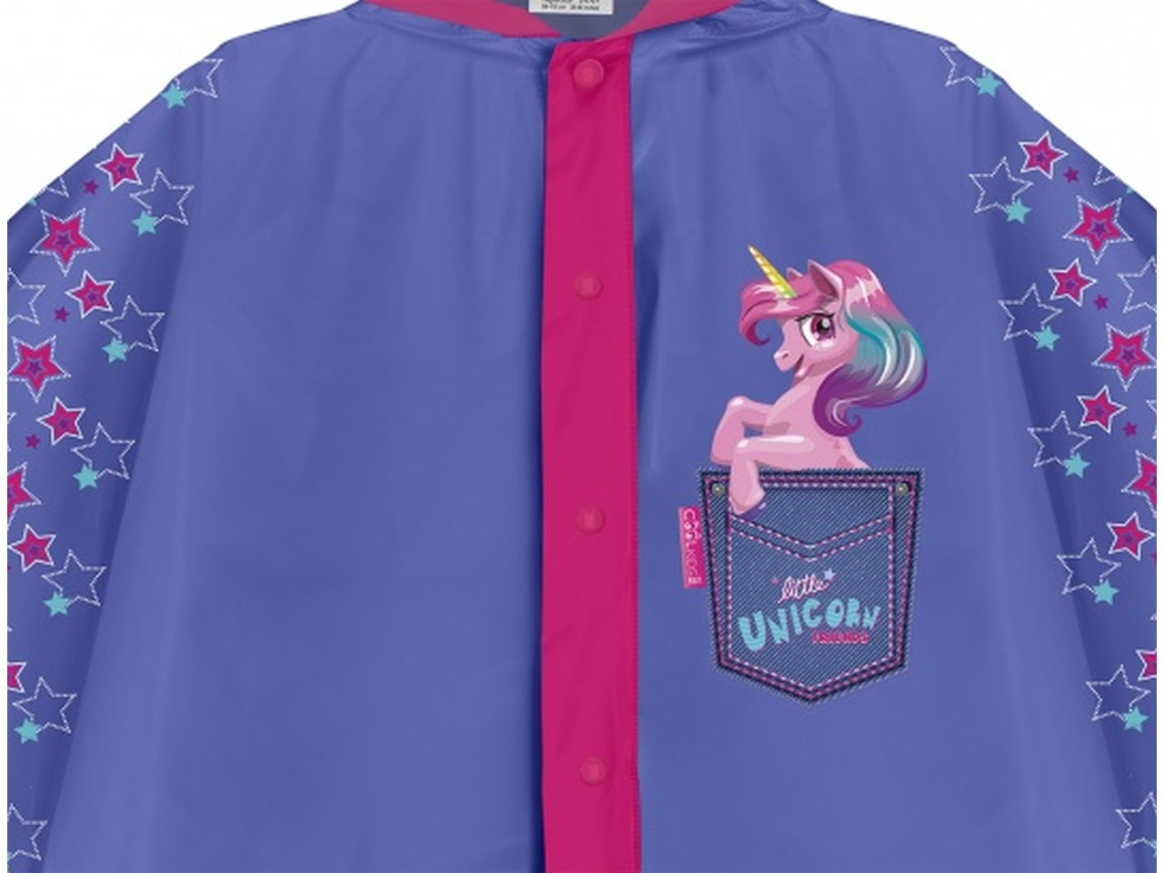 Poncho pioggia unicorno per bambina lilla e fucsia in eva - Perletti