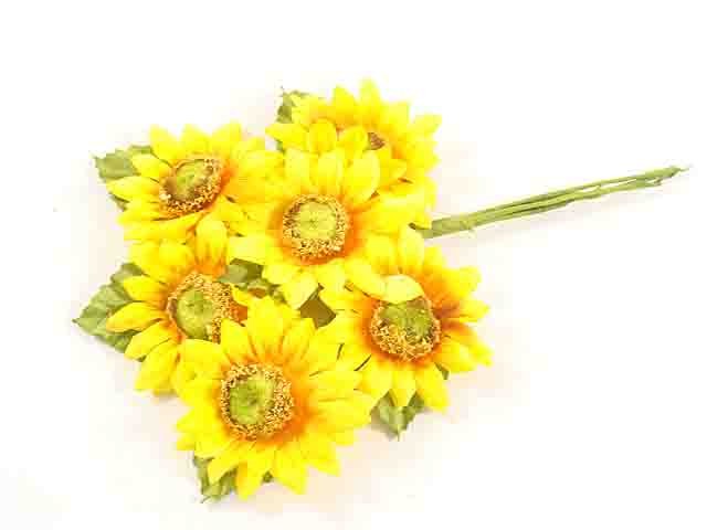 Girasole c/foglia d.5cmgiallo 24 pezzi l1822/yll