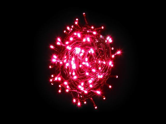 Catena luci 100led rosso uso esterno