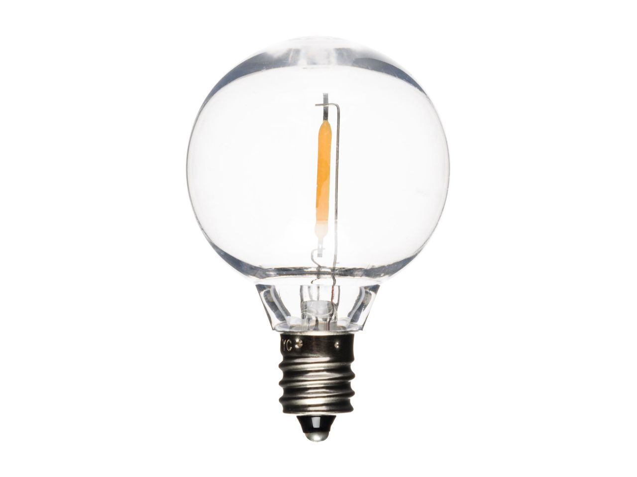 Catena di luci lineare misura 4m decorata party light con 10 lampadine in plastica trasparente antiurto led bianco caldo per uso interno ed esterno