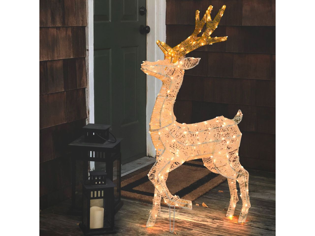 Renna 3D 55x17xh.105cm con 200led bianco luce fissa per uso interno/esterno IP44