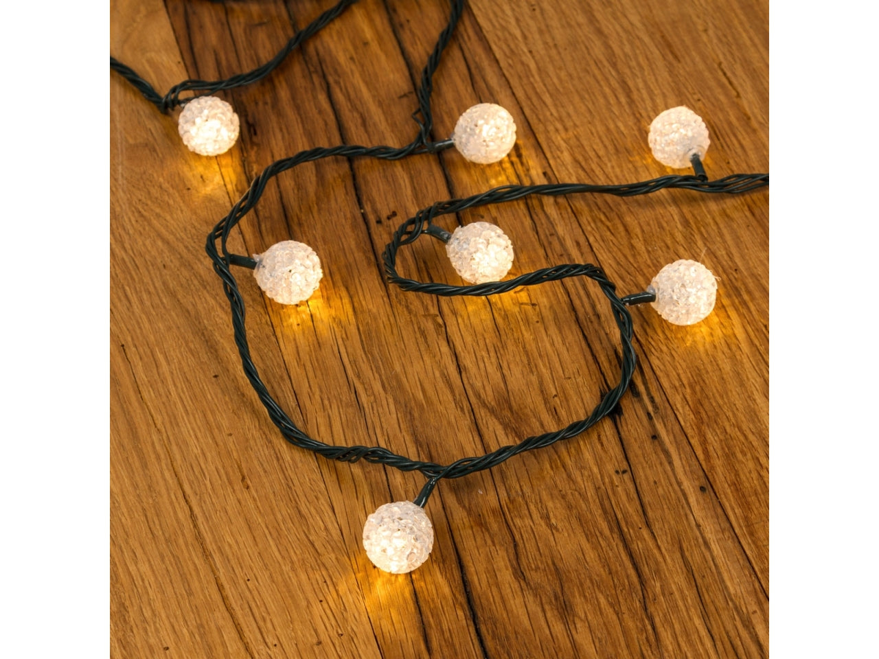 Catena di luci 40 minisfere in eva a led bianco caldo 10 m - XmasKing