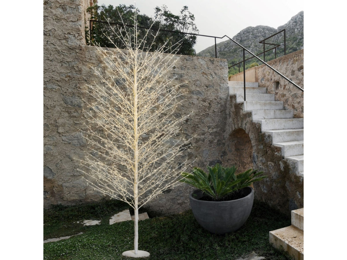 Albero tiglio 230cm ramo bianco diametro 115cm con 15600microled bianco caldo e giochi di luce automatico flashled diamond per uso interno/esterno IP44