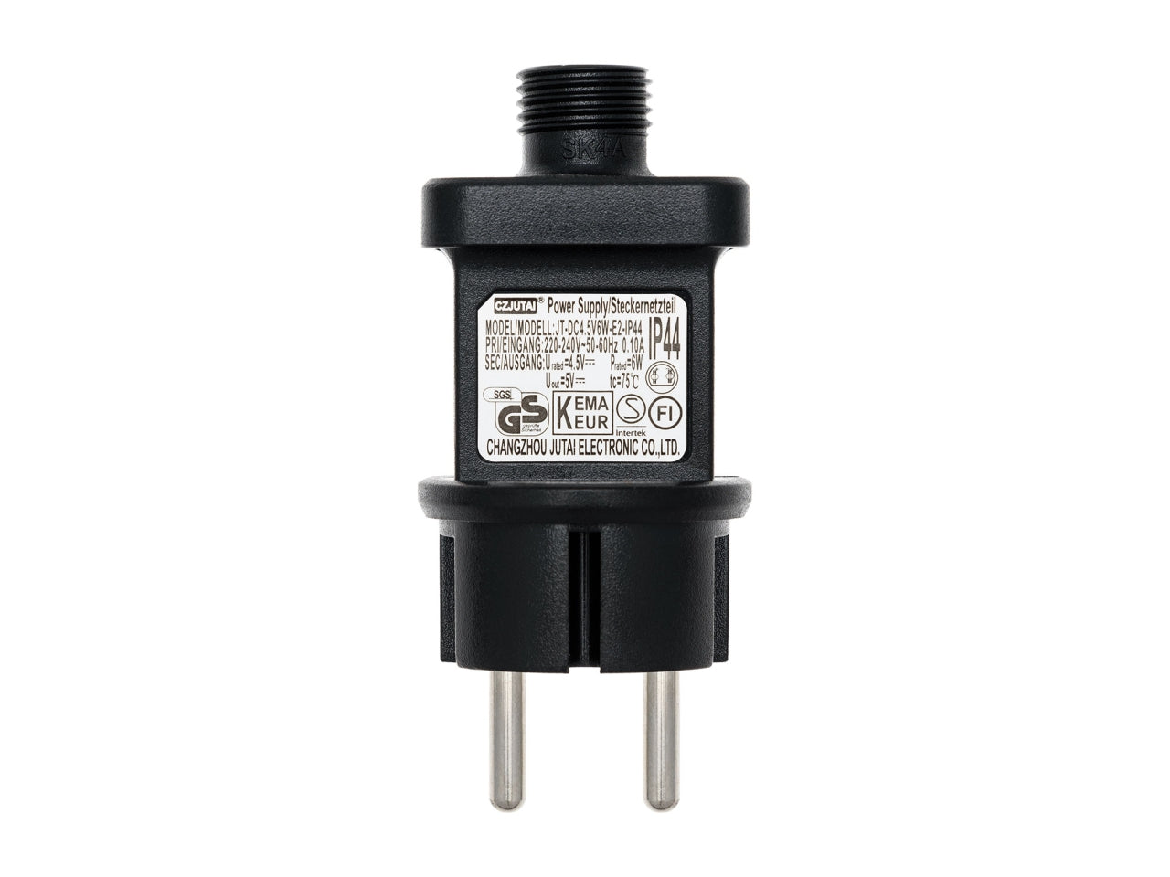 Ricambio trasformatore opzionale con spina europea ip44 (cee7/4), uscita 4,5v dc max 6w
wattaggio: 6 watt - modello: 4,5v