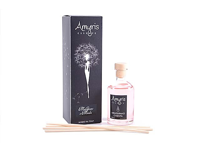 Diffusore con bacchette melog/menta 100ml