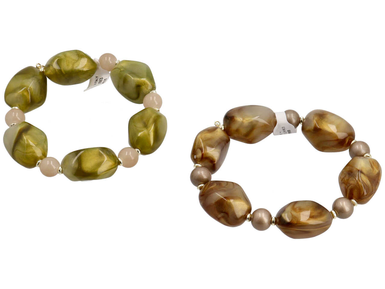 Bracciale in resina piu' vetro piu' ematite