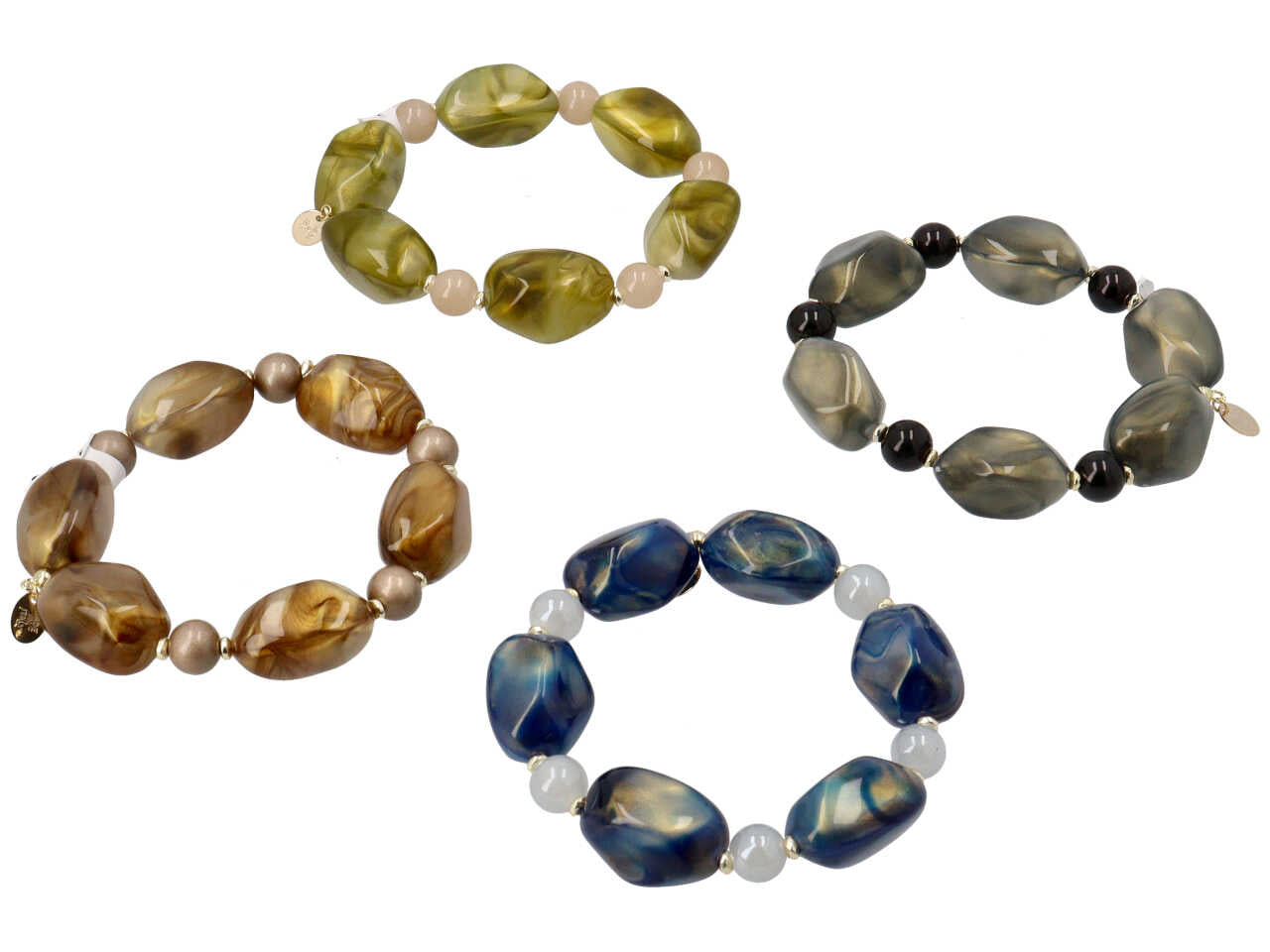 Bracciale in resina piu' vetro piu' ematite