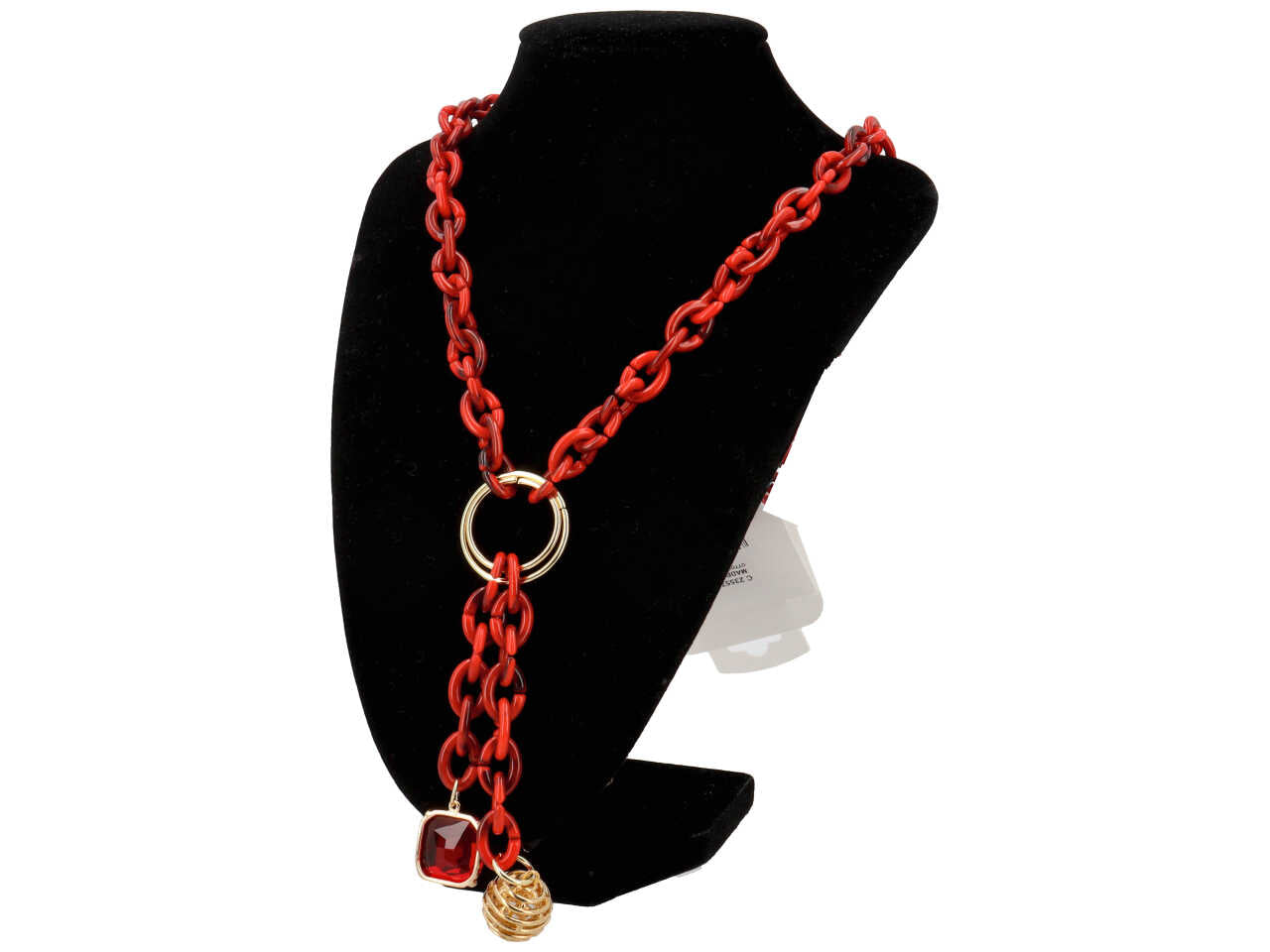 Collana in resina piu' metallo piu' cristallo