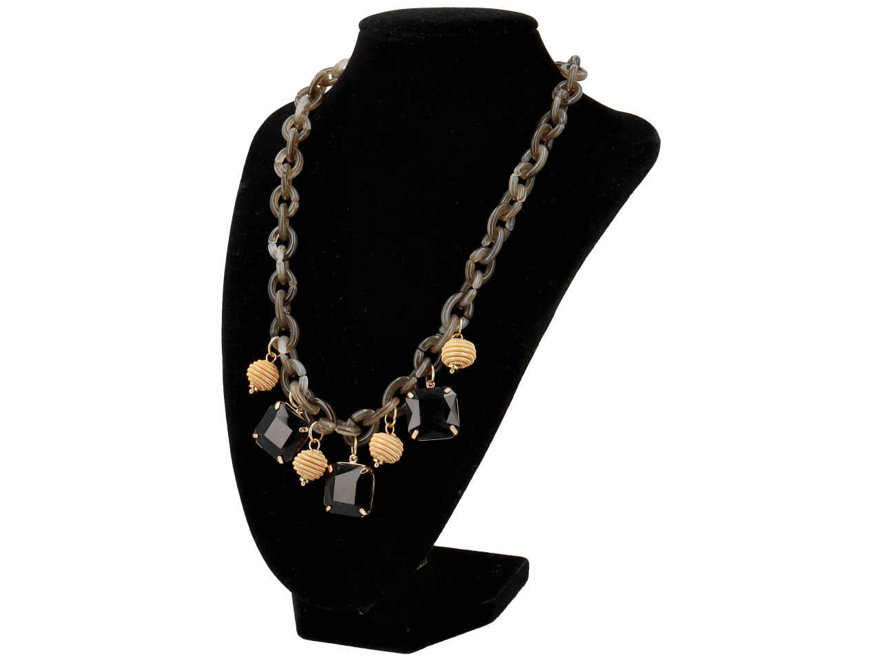 Collana in resina piu' metallo piu' cristallo