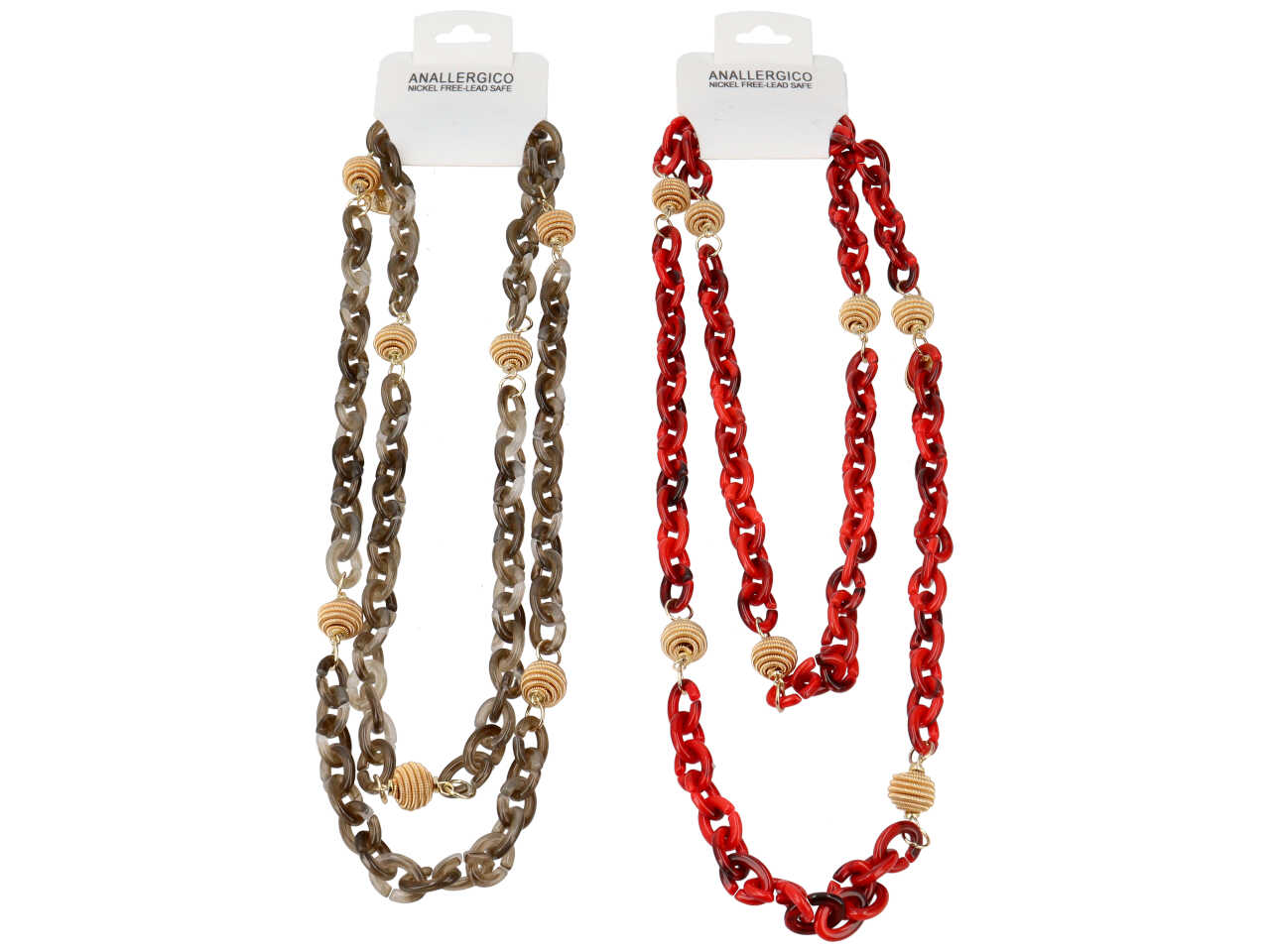 Collana in resina piu' metallo