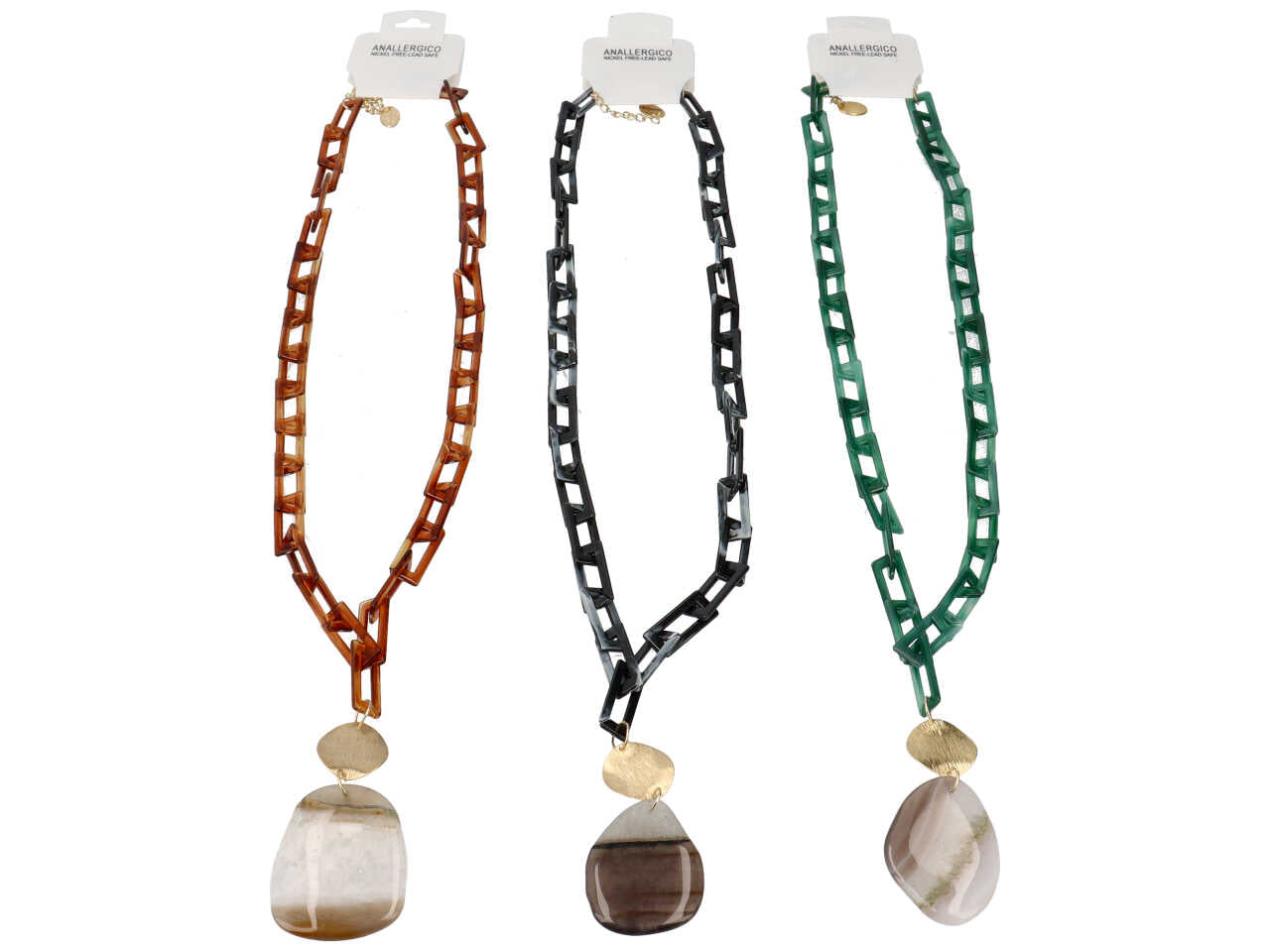 Collana in ottone piu' resina piu' pietra