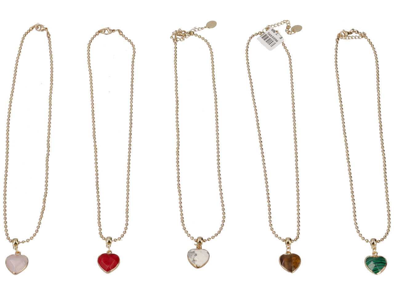 Collana in metallo piu' acciaio piu' pietra