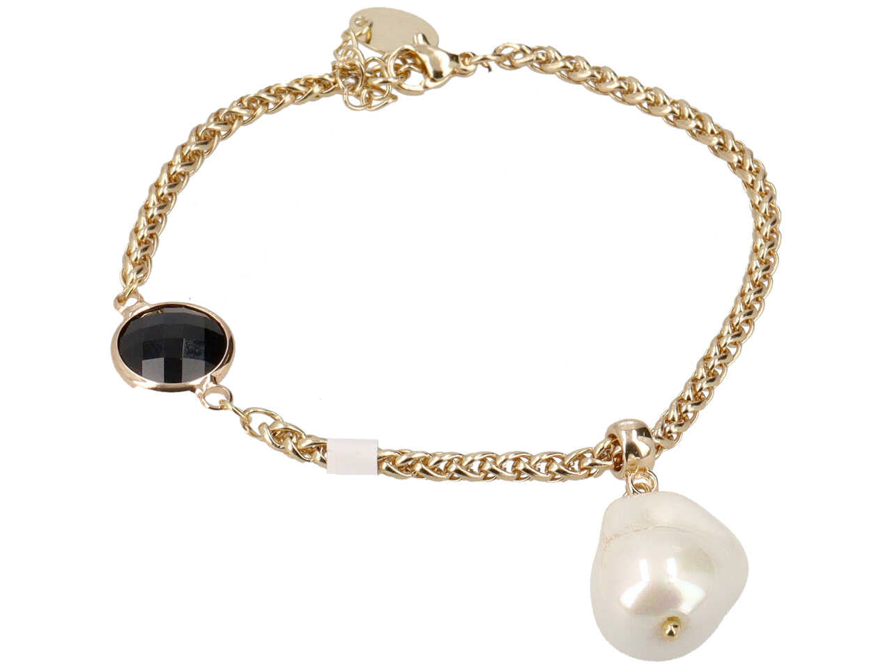 Bracciale in acciaio piu' cristallo piu' perla / majorca