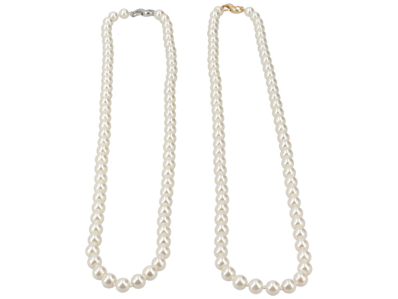 Collana perla di diametro 8mm in vetro piu' chiusura in metallo