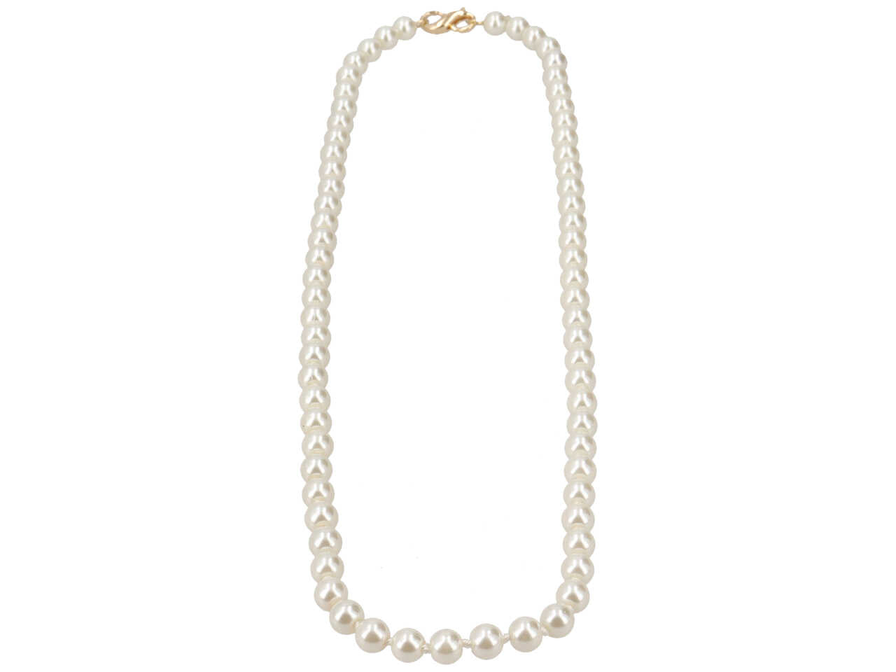 Collana perla di diametro 8mm in vetro piu' chiusura in metallo