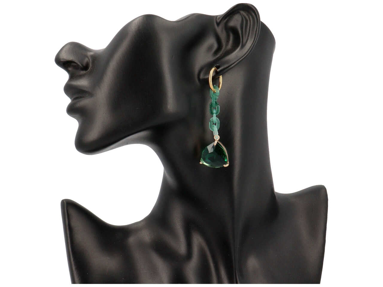 Orecchini in resina piu' acciaio piu' cristallo