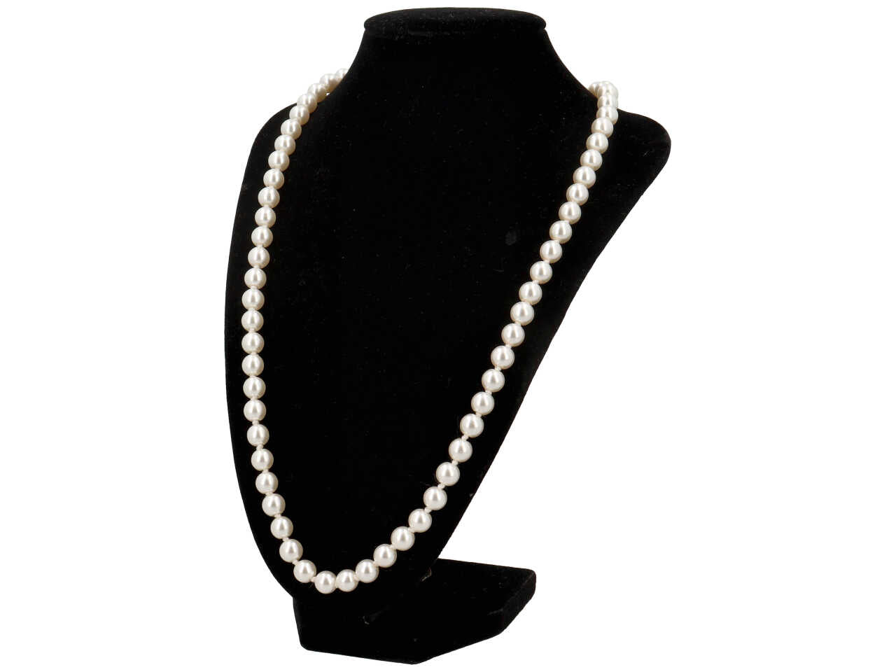 Collana perla vetro piu' chiusura in acciaio