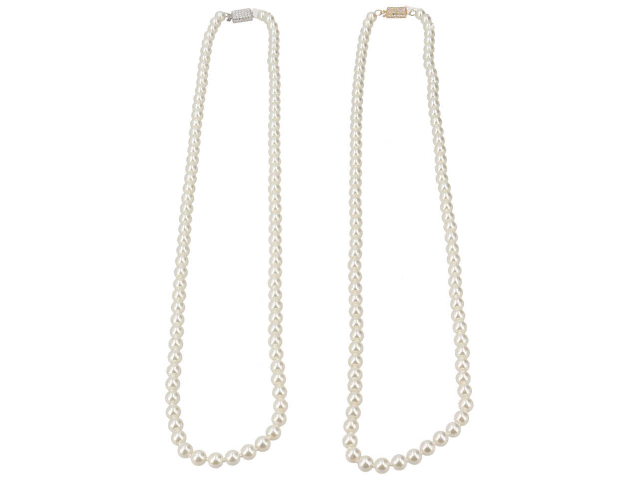 Collana perle in vetro piu' ottone piu' zircone