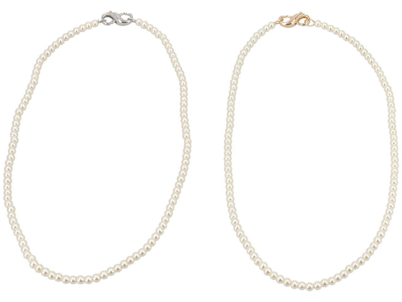 Collana perla vetro + chiusura metallo