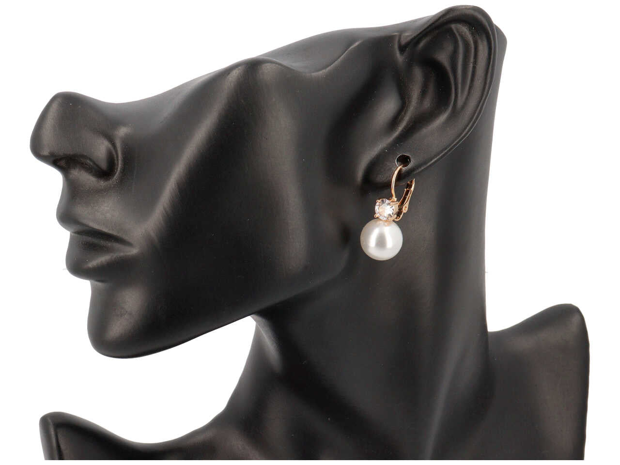 Orecchini in metallo, zircone e vetro