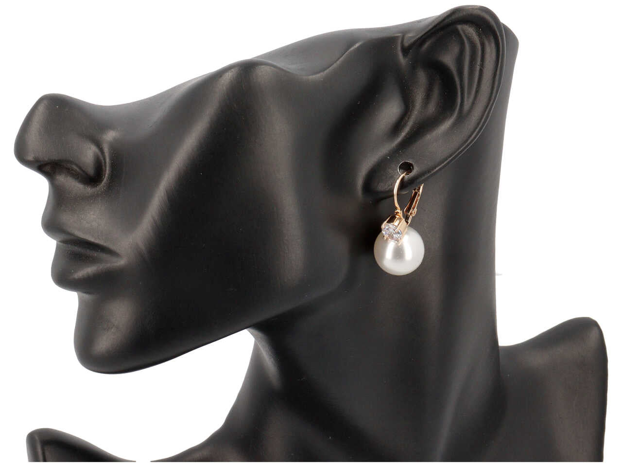 Orecchini in metallo, zircone e vetro