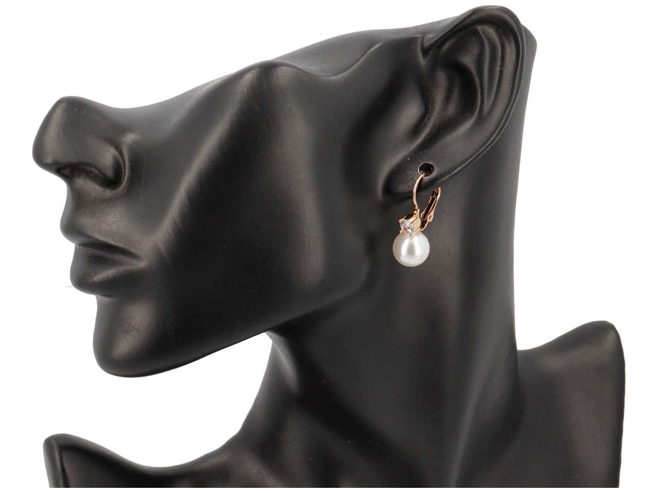 Orecchini in metallo, zircone e vetro