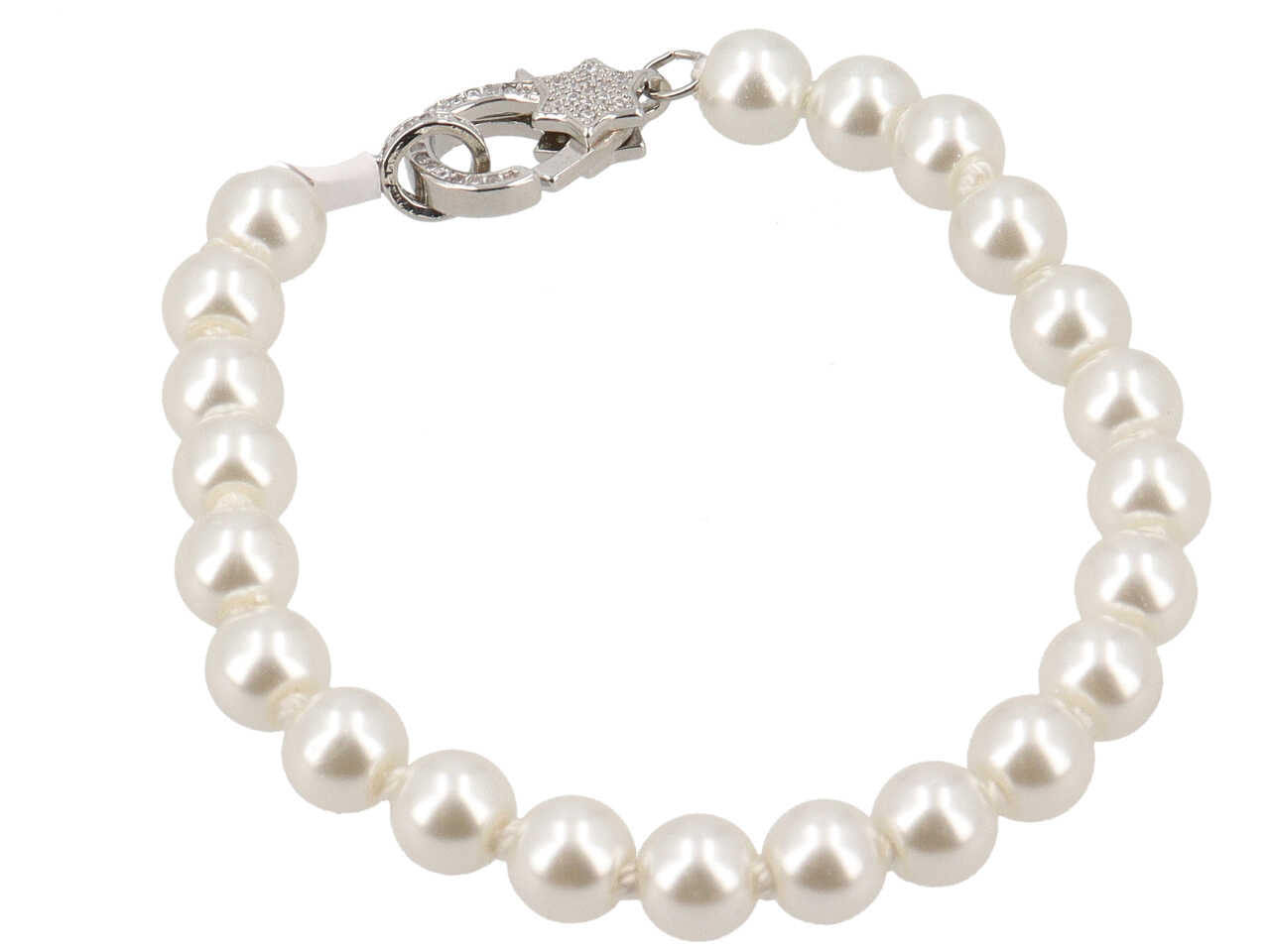 Bracciale con perla, metallo e zirconi