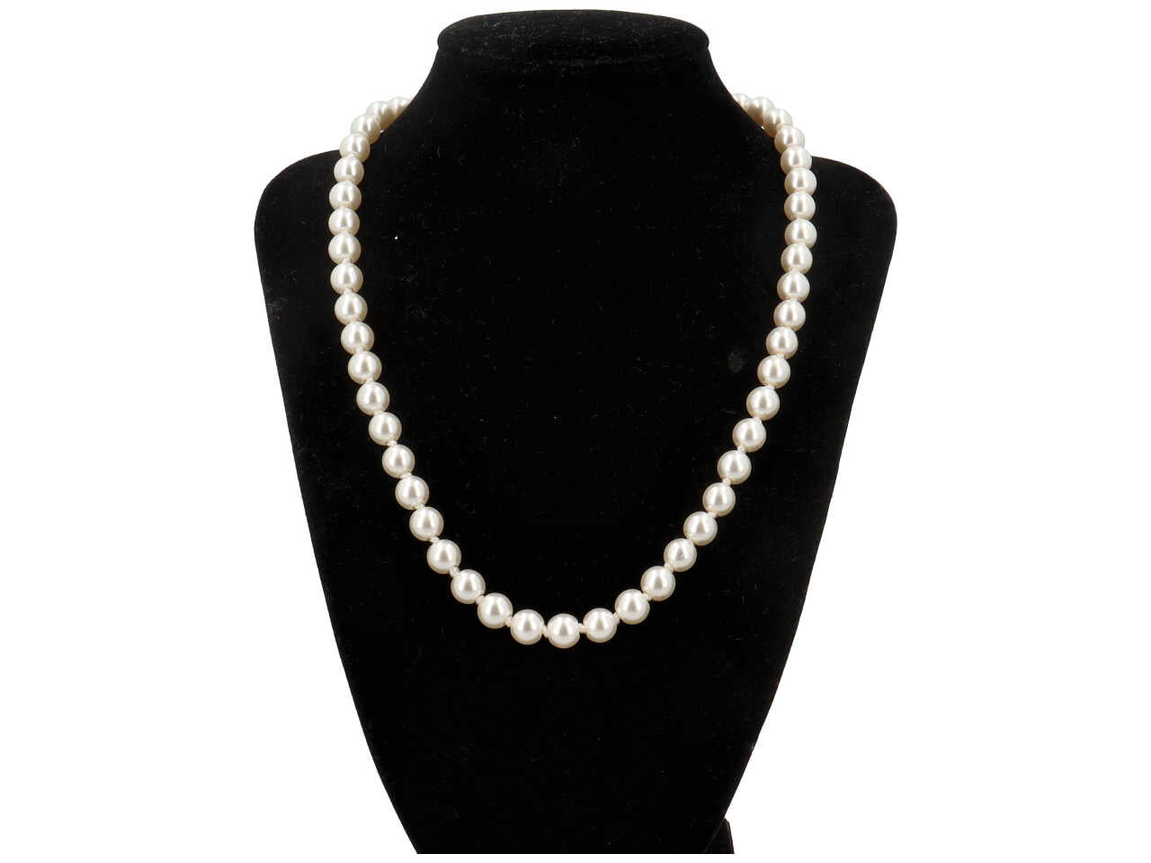 Collana con perla, metallo e zirconi