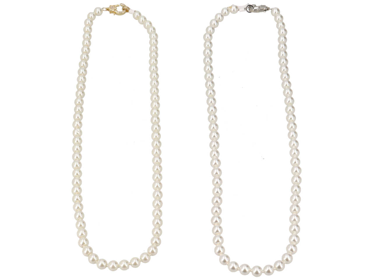 Collana con perla, metallo e zirconi