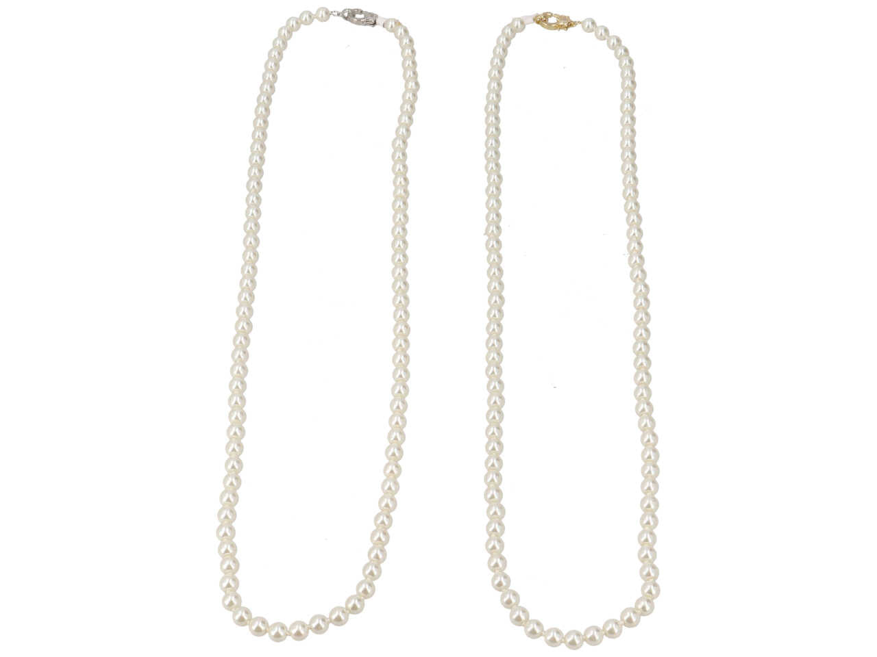 Collana con perla, metallo e zirconi