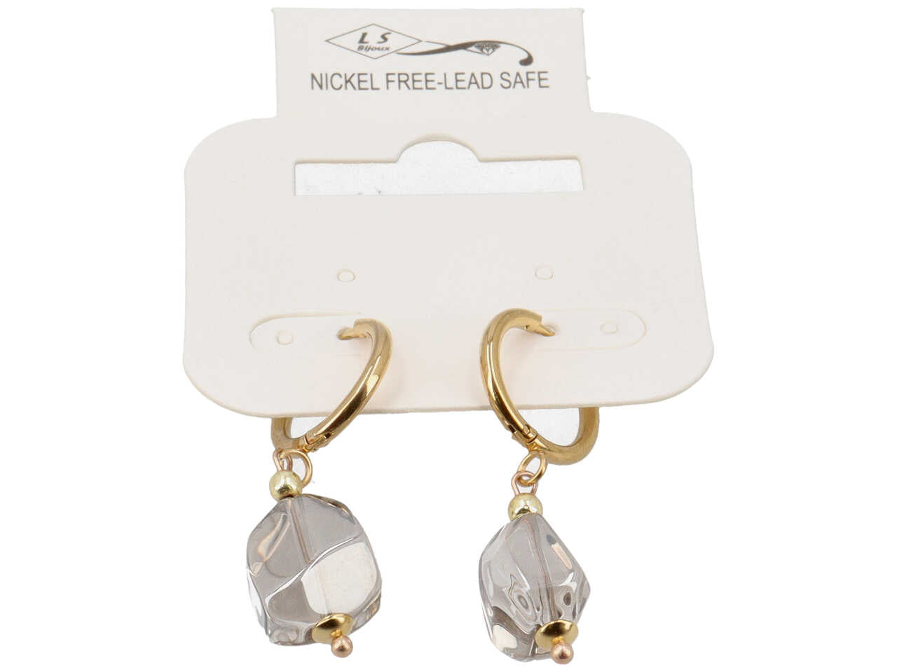 Orecchino in acciaio + cristallo