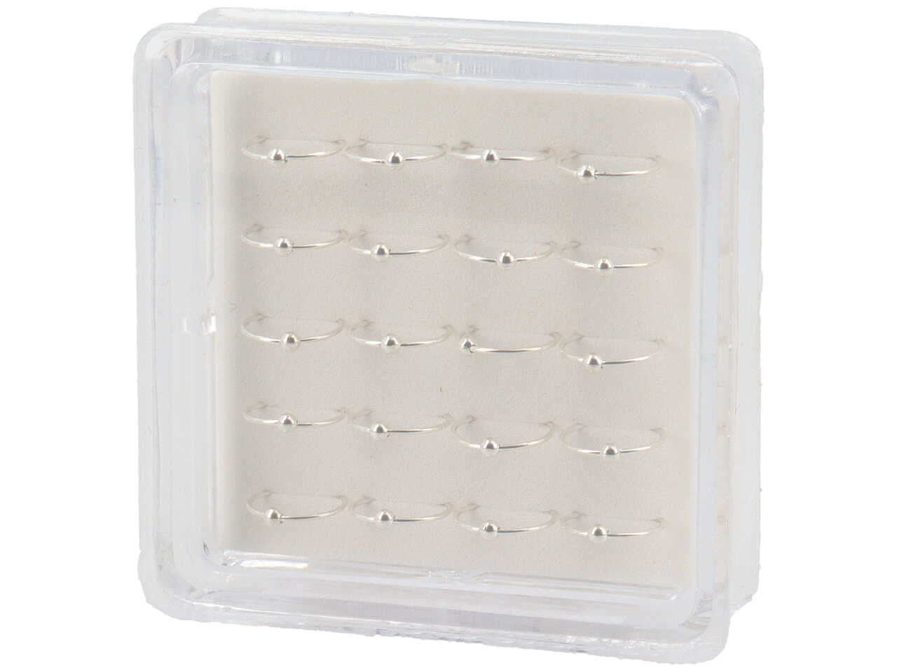 Cerchietti da naso 10mm in argento 925 con pallino centrale - la confezione contiene 20 orecchini