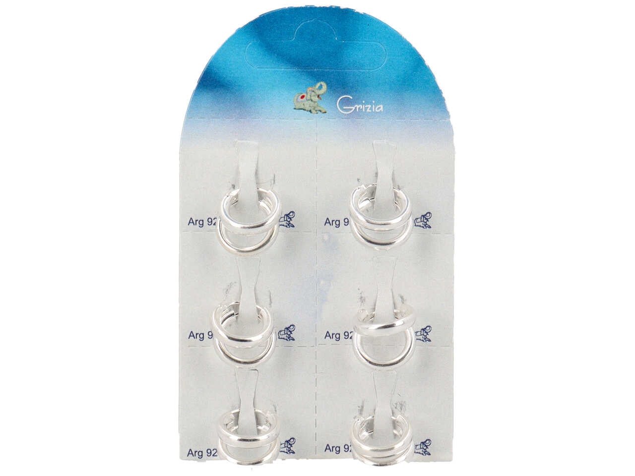 Orecchini a forma di cerchietto 3x14mm in argento 925 - la confezione comprende 6paia di orecchini