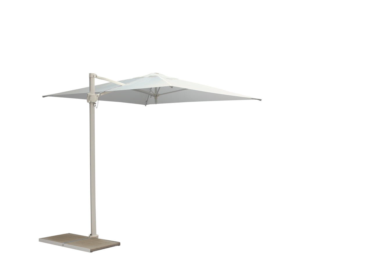 Ombrellone modello trend ice in poliestere uv 50+ con palo laterale in alluminio colore bianco misure 250x250/4