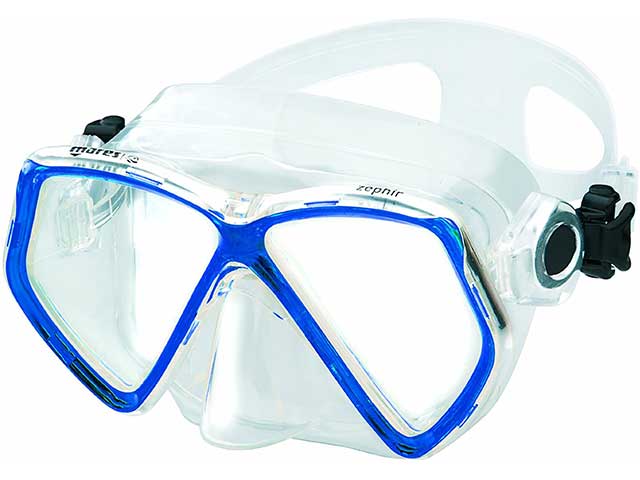 Maschera da sub in siliter per adulto zephir colore celeste