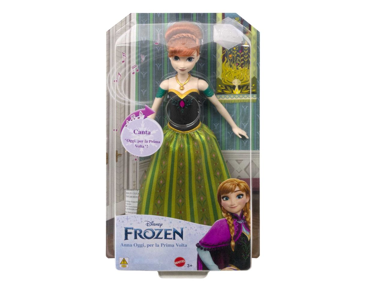 Fashion doll mattel disney frozen bambola cantante anna oggi, per la prima volta