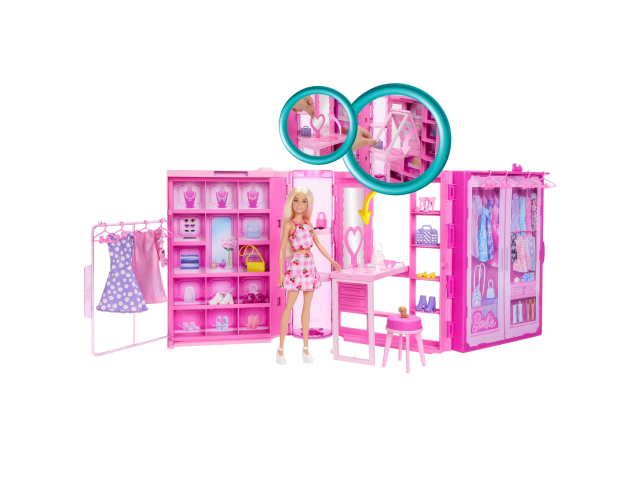 Barbie set da gioco dell' armadio dei sogni con bambola e accessori 3+ Mattel $