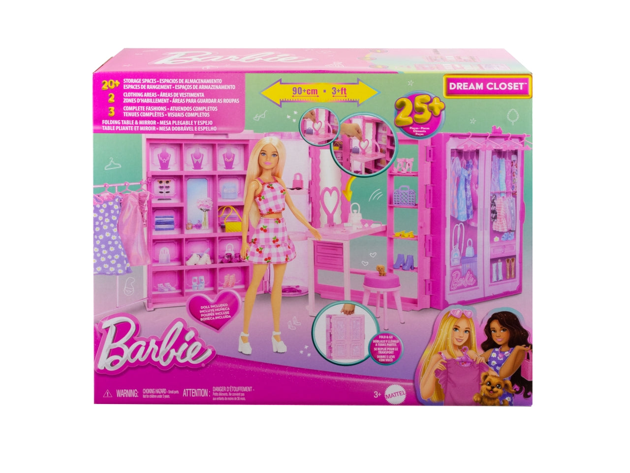 Barbie set da gioco dell' armadio dei sogni con bambola e accessori 3+ Mattel $