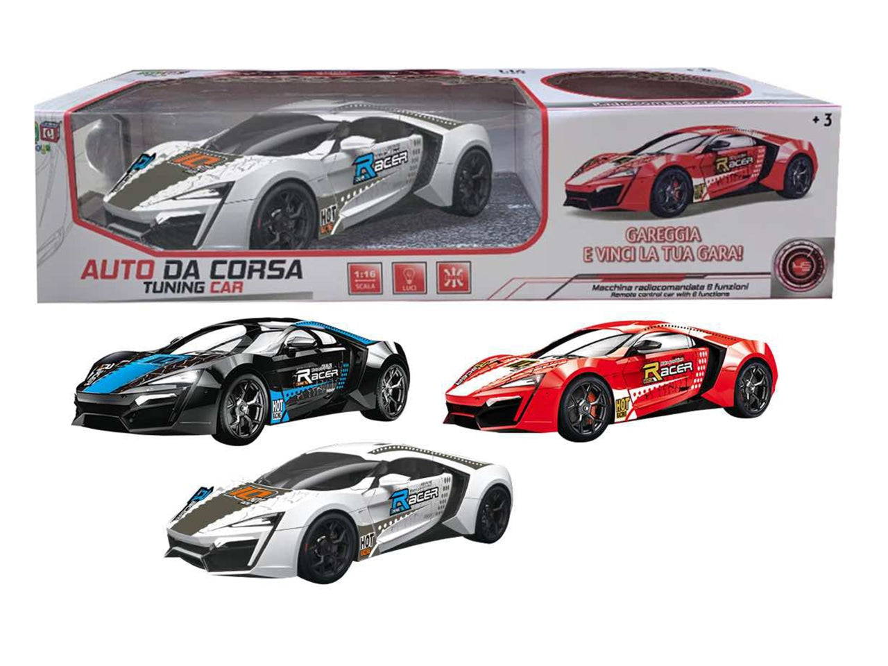 Macchina radiocomandata scala 1:16 con 6 funzioni