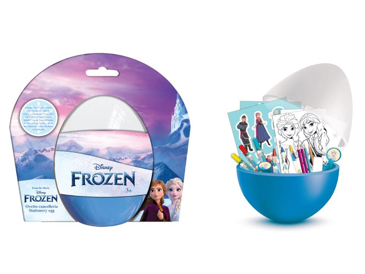 Kit colori a ovetto per bambina Frozen, ideale per colorare e disegnare Disney - 16cm x diametro 10cm - Mc group