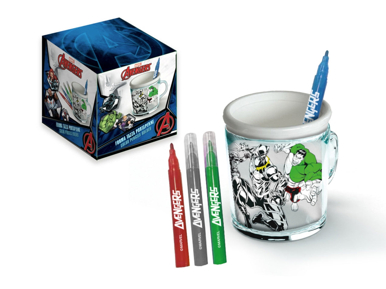 Tazza da colorare Avengers: Portaoggetti e Set da Colorare Marvel per Bambini dai 3 Anni