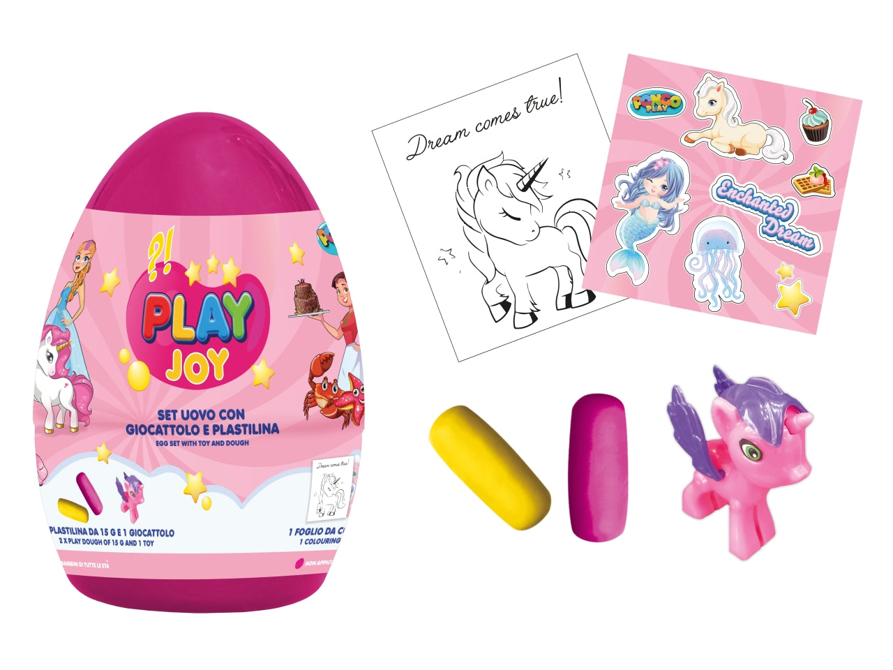 Uovo sorpresa cancelleria gioco bimba rosa, animali e principesse, età +3 - MC Group