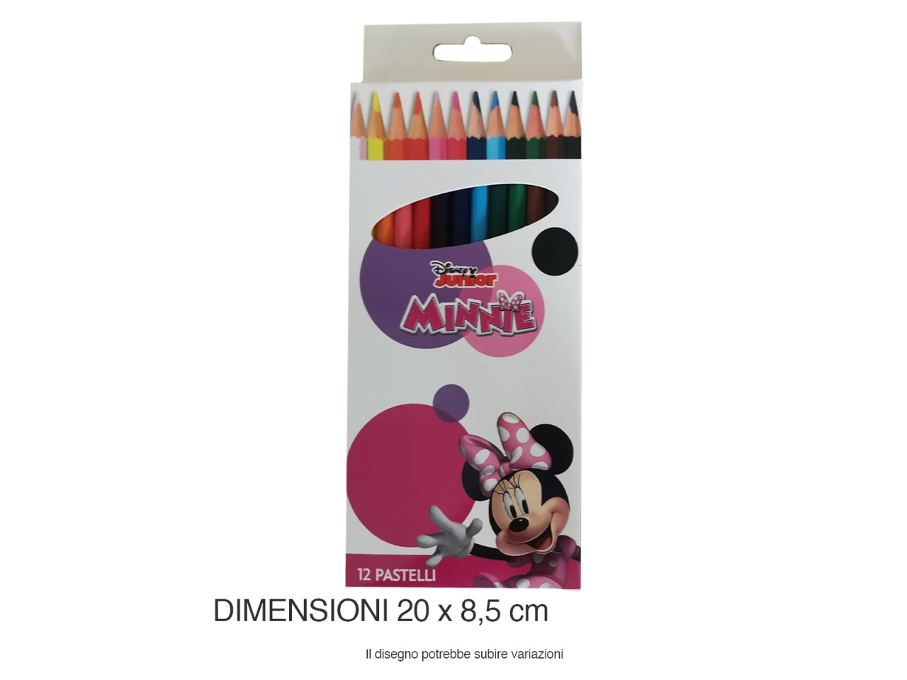 Matite colorate in legno Minnie Mouse assortiti, confezione da 12 - Disney