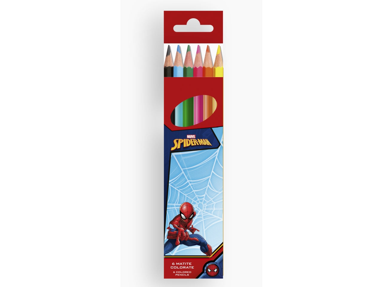 Spiderman colori a matita, confezione da 6 pastelli - Mc Group
