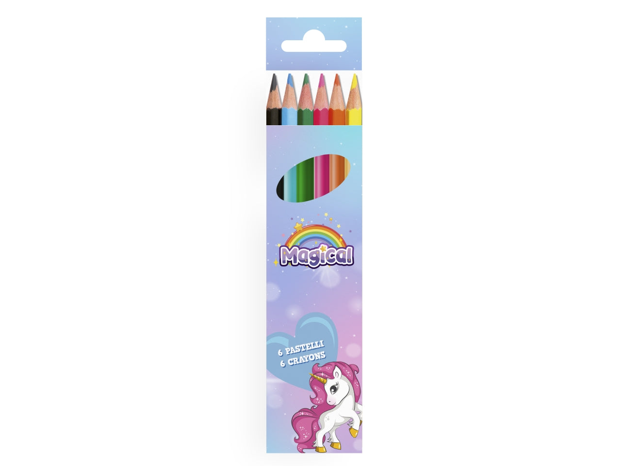 Unicorno colori a matita, confezione da 6 pastelli - Mc Group